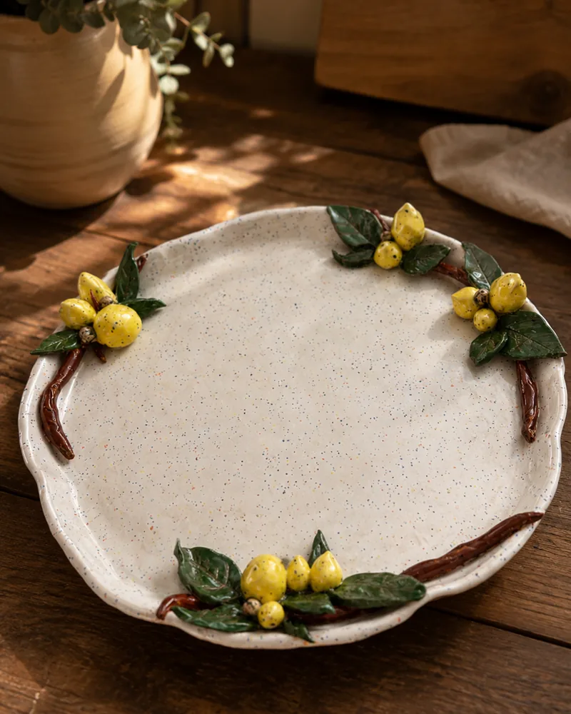 Bandeja Limone, bandeja de cerâmica artesanal