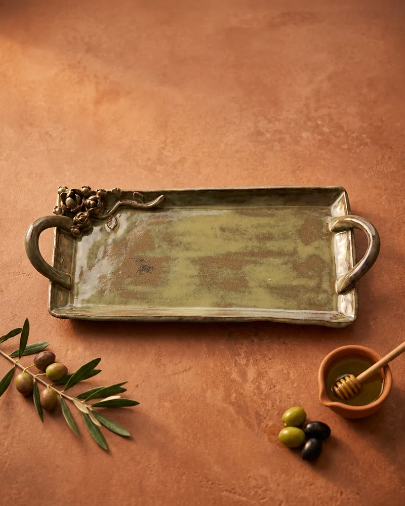 Bandeja Olive Garden, bandeja de cerâmica artesanal