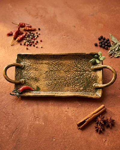 Bandeja Spices, bandeja de cerâmica artesanal