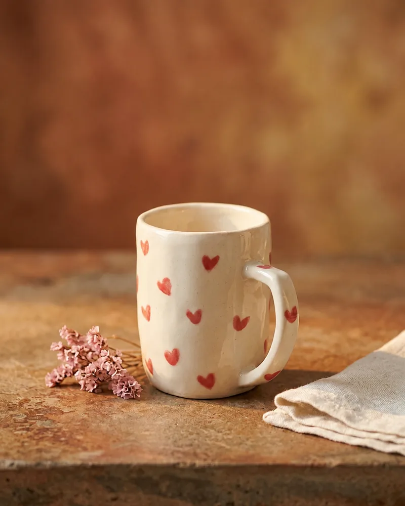 Caneca Tea for Two - Love, peça de cerâmica artesanal