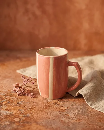 Caneca Tea for Two - Vie En Rose, peça de cerâmica artesanal