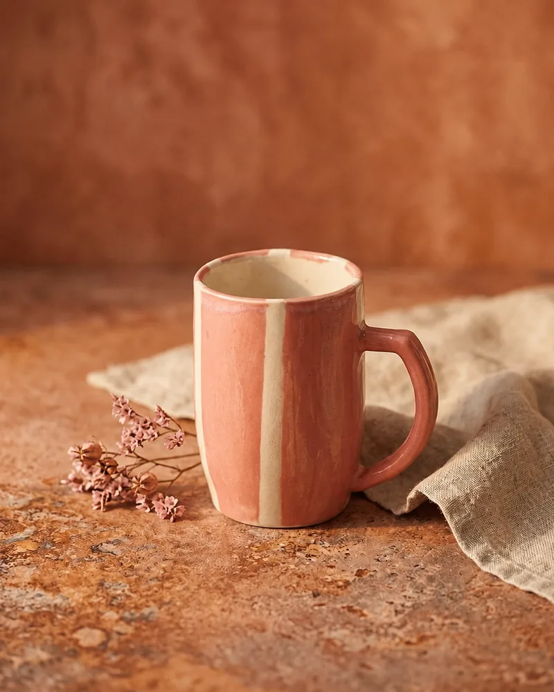Caneca Tea for Two - Vie En Rose, peça de cerâmica artesanal
