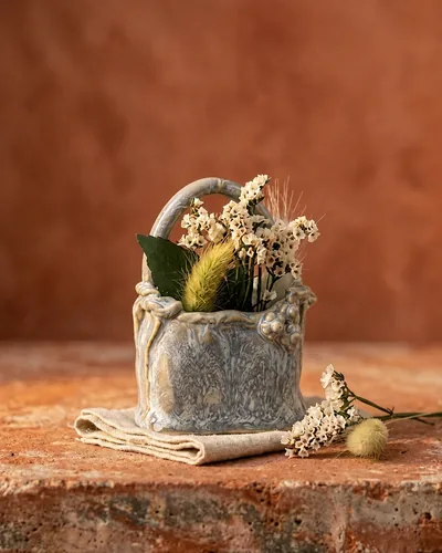 Mini Vaso Peekaboo Bag, mini vaso de cerâmica artesanal