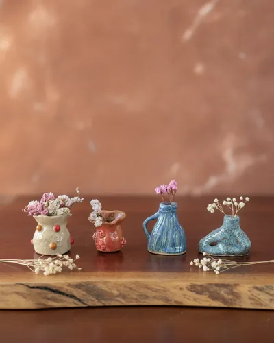 Mini Vasos Tiny Blooms, mini vaso de cerâmica artesanal