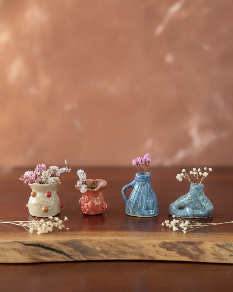 Mini Vasos Tiny Blooms, mini vaso de cerâmica artesanal