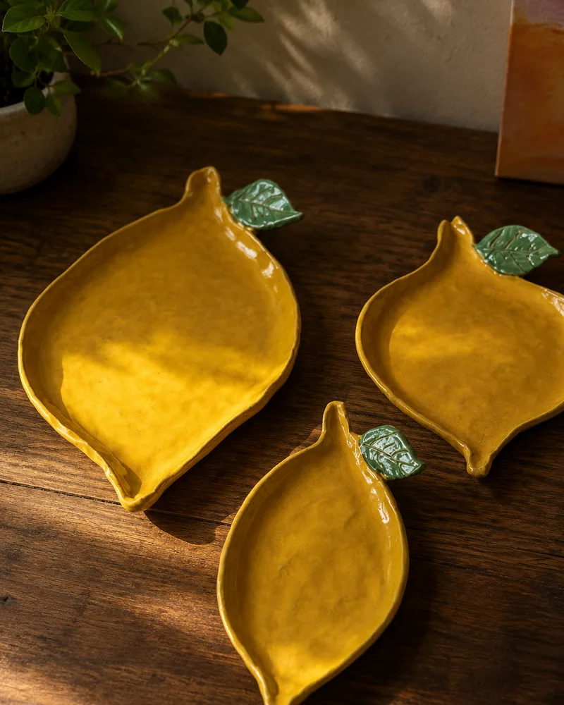 Petisqueira Limone Trio, petisqueira de cerâmica artesanal
