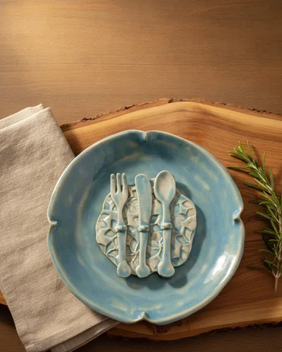 Porta Guardanapo Bon Appetit, peça de cerâmica artesanal