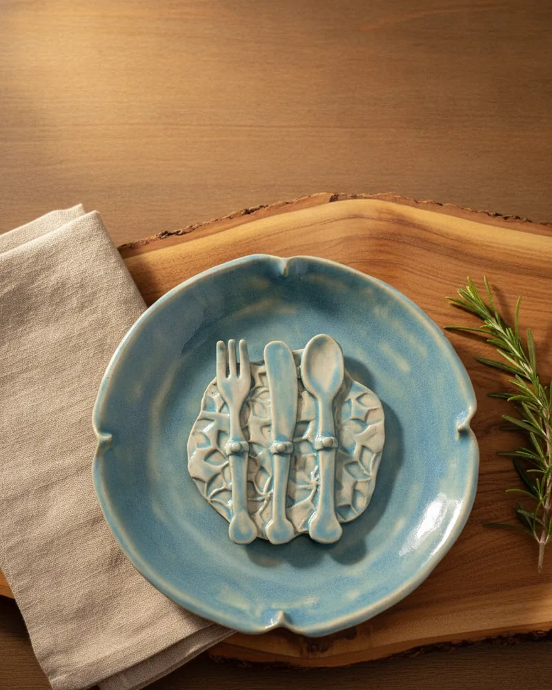 Porta Guardanapo Bon Appetit, peça de cerâmica artesanal